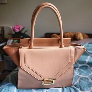 Ivanka Trump faux leather bag cream tan gold